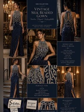 Sean Collection | Dresses | Sean Collection Blue Beaded Dress | Poshmark